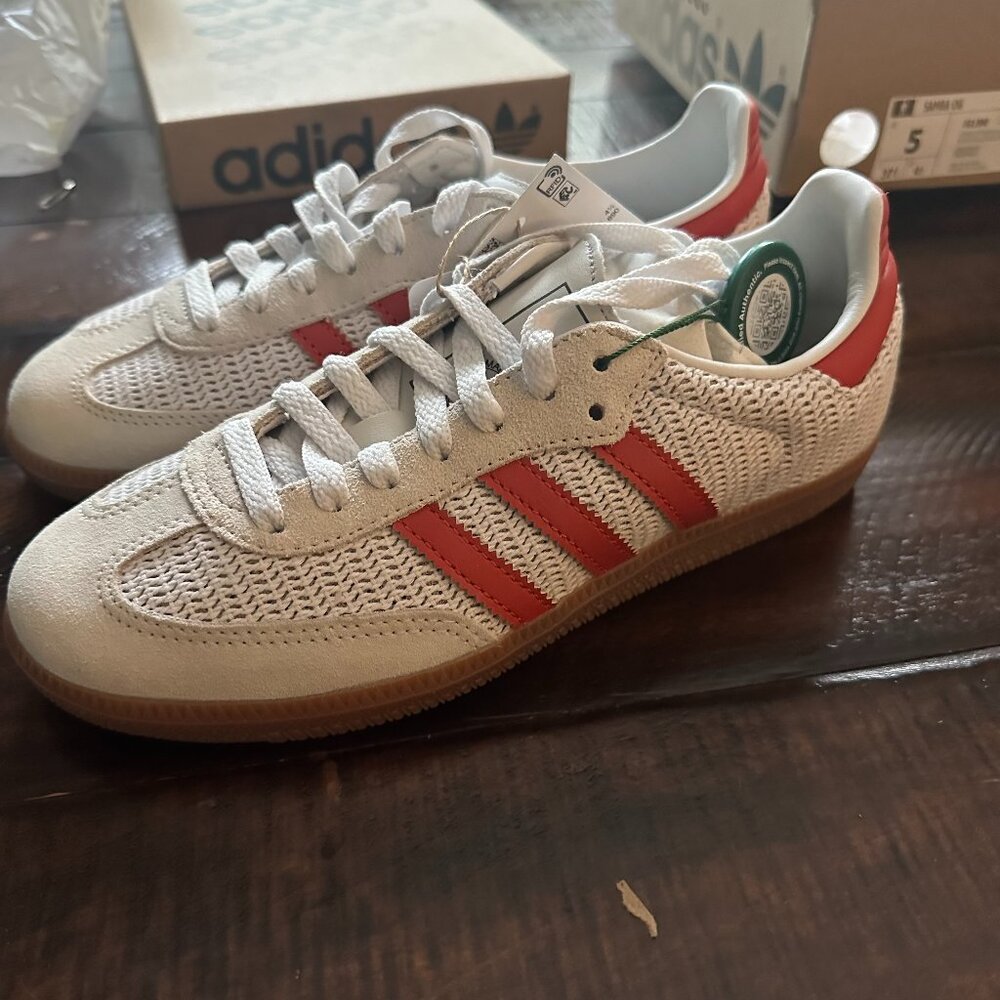 Adidas Samba OG - Crystal White Preloved Red - Brand New